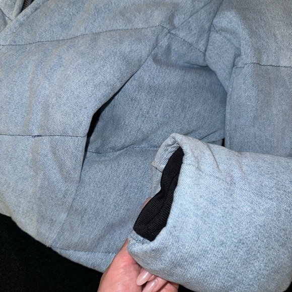 ALLSAINTS DENIM PUFFER JACKET SIZE 6 (Medium) NEVER WORN - Picture 6 of 7